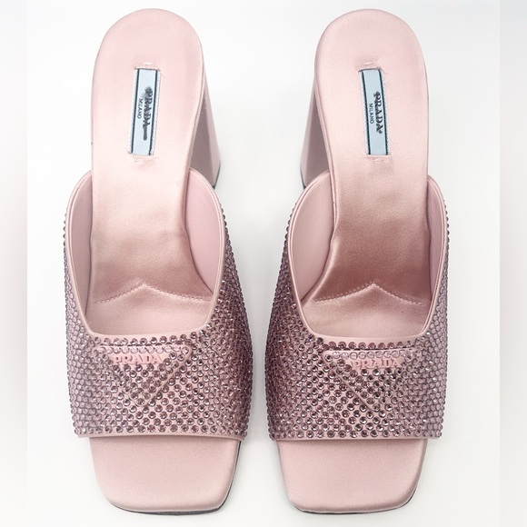 PRADA Crystal Silk Logo Mule - Picture 3 of 11